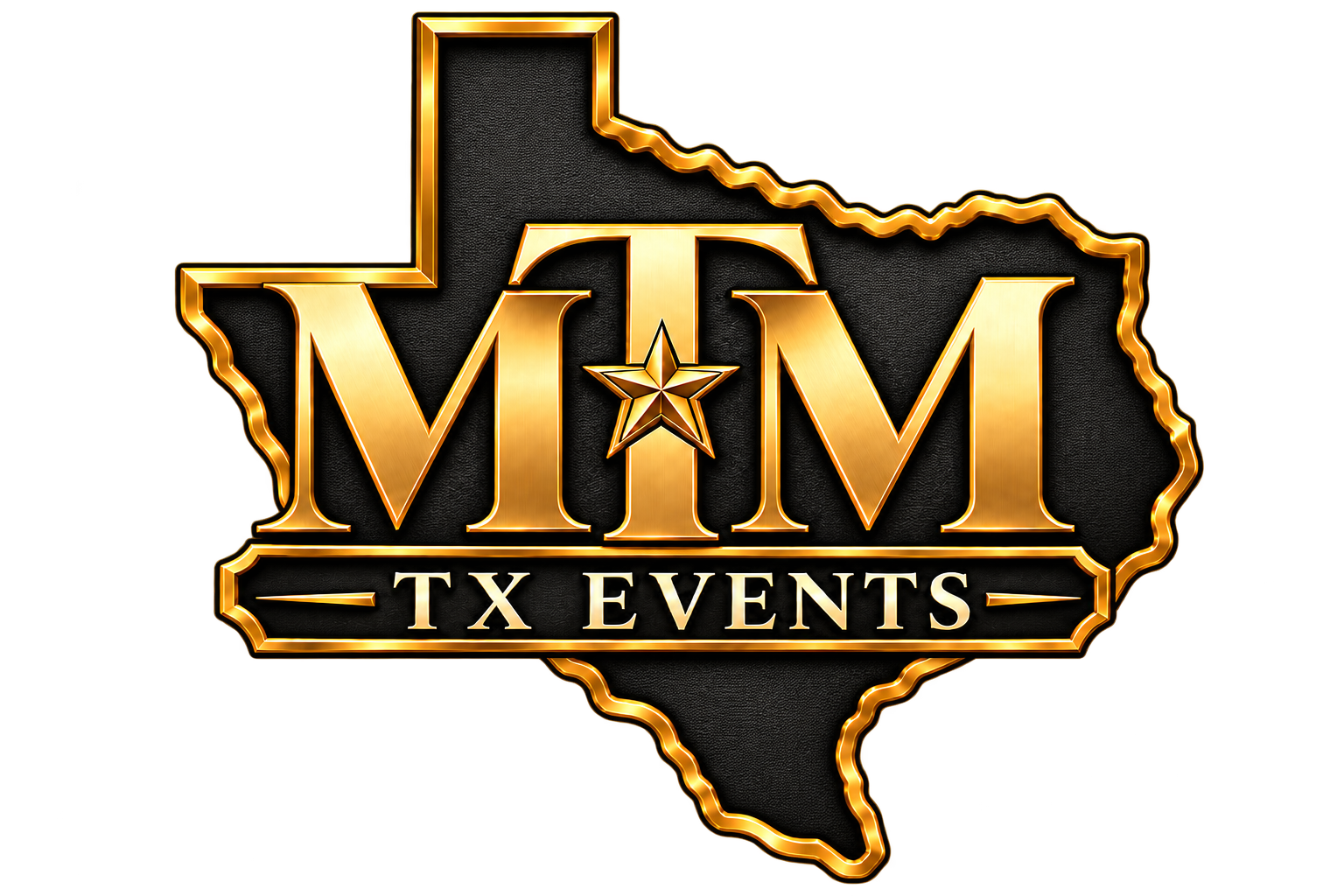 MTM TX Events gold and black Texas emblem